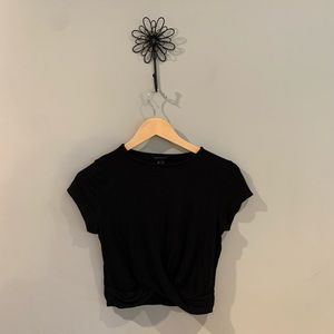3/$15 black twist front crop top